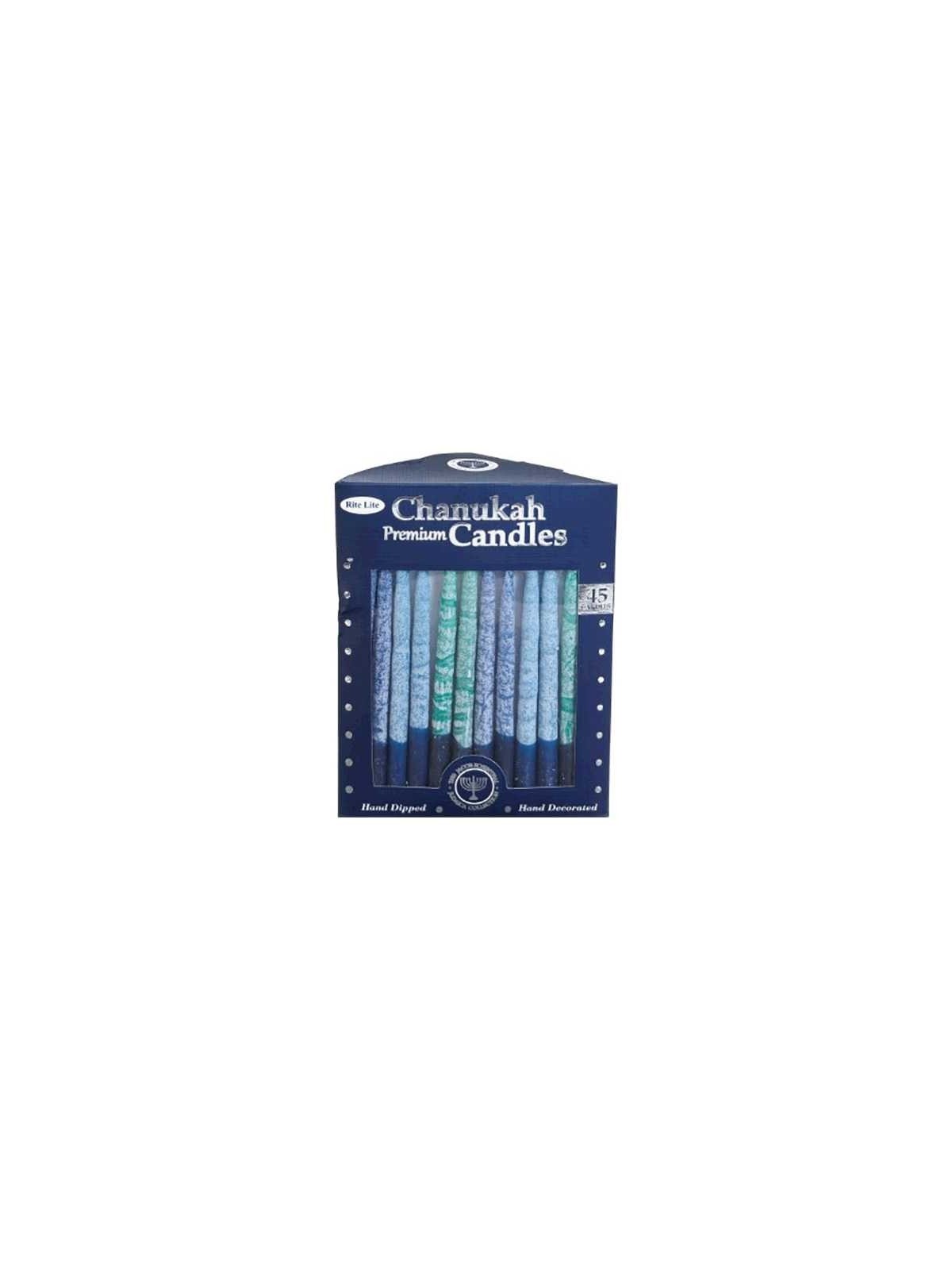 Frosted Shades of Blue Chanukah Candles | Hanukkah | Judaica